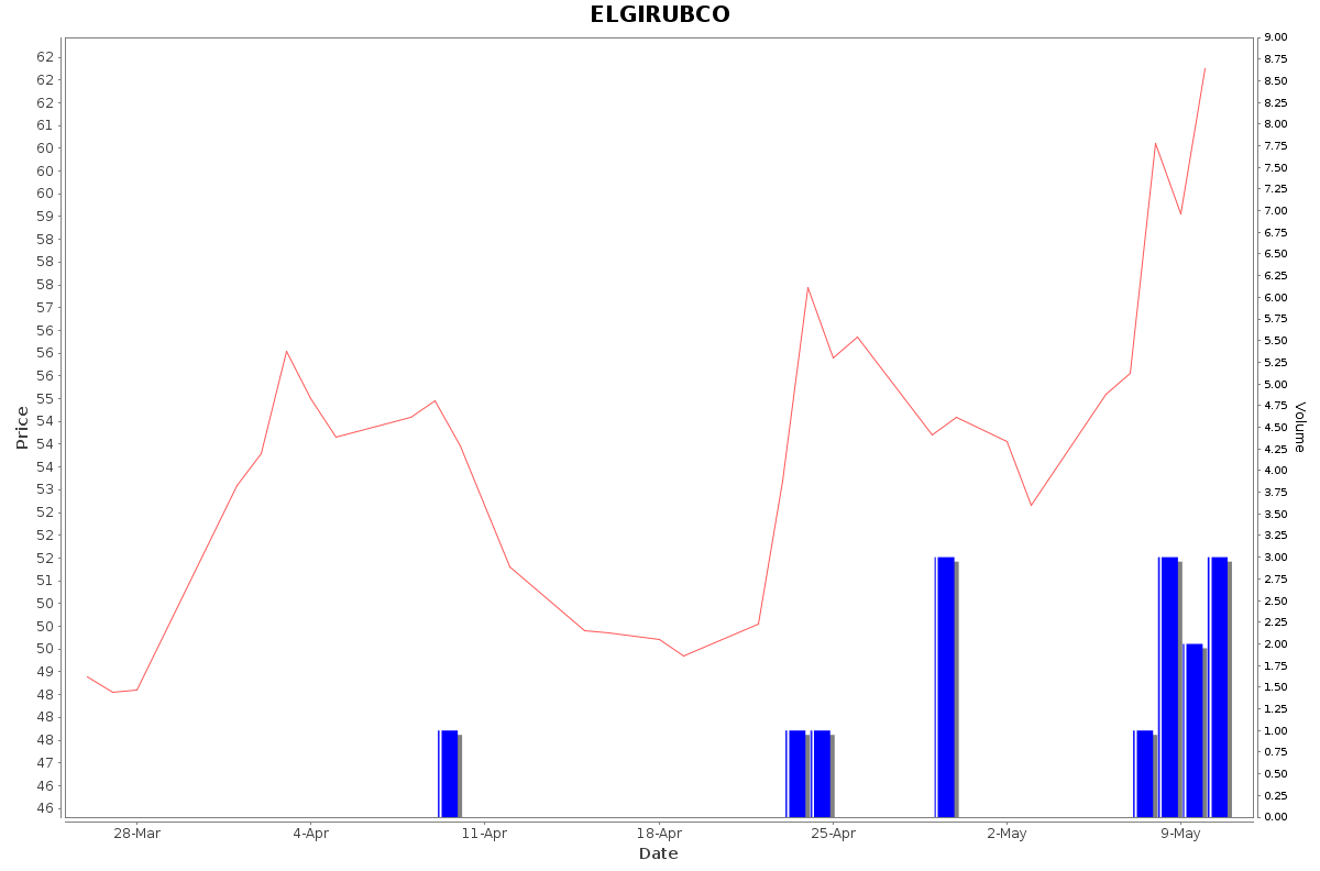 ELGIRUBCO Daily Price Chart NSE Today